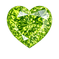 Cubic Zirconia Apple Green AAA, Heart