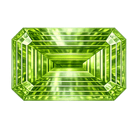 Cubic Zirconia Apple Green AAA, Octagon
