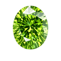 Cubic Zirconia Apple Green AAA, Oval