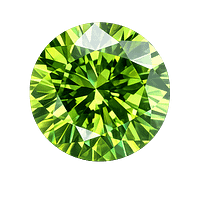Cubic Zirconia Apple Green AAA, Round