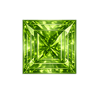 Cubic Zirconia Apple Green AAA, Square