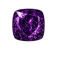 Cubic Zirconia Dark Amethyst AAA, Cushion