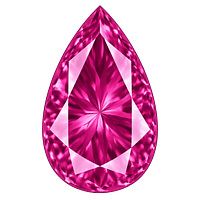 Pear Rose #3 Synthetic Gemstone