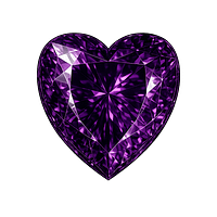 Cubic Zirconia Dark Amethyst AAA, Heart