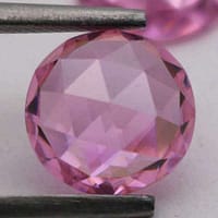CZ Pink Round Rose Cut