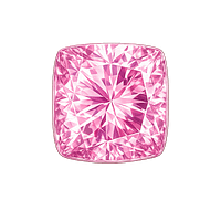 Cubic Zirconia Pink Rose AAA, Cushion