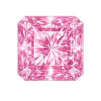 Cubic Zirconia Pink Rose AAA, Square cut corner
