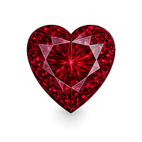 Heart Cz Rhodolite AAA