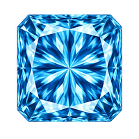 Square Cut corner CZ Medium Blue Topaz