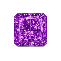 Square cut corner CZ violet