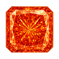 square cut corner Cz medium Orange