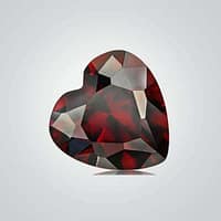 CZ Garnet Heart