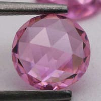 CZ Pink Round Rose Cut
