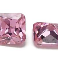 CZ Pink Square Cut Corner