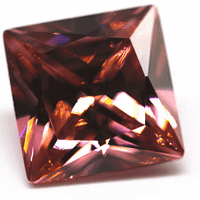 CZ Rhodolite Square