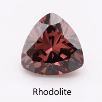 CZ Rhodolite Trillion