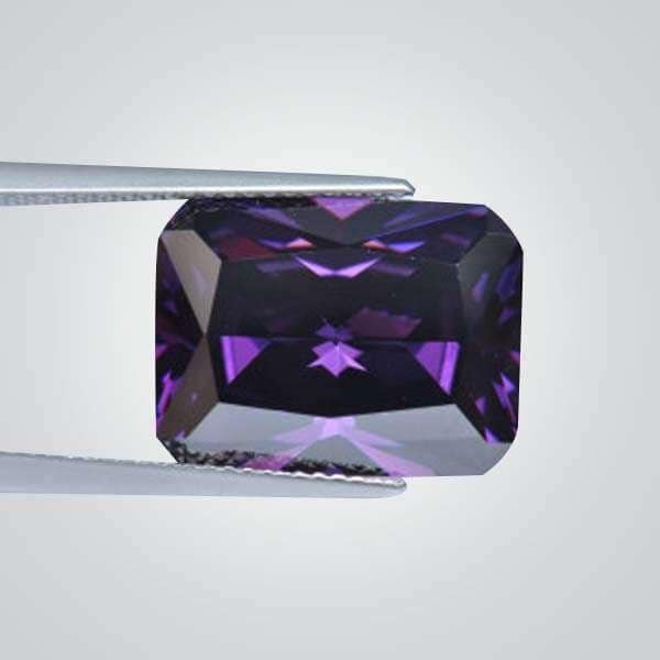 cz dark amethyst octagon